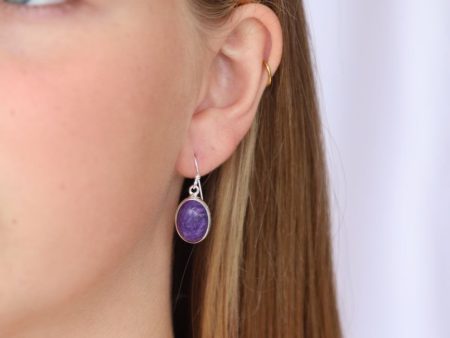 Charoite Oval Earrings Online