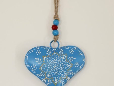 Mid Size Blue Painted Heart Sale