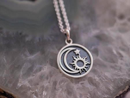 Oxi Fiery Sun Moon Pendant For Discount