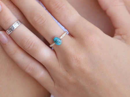 Blue Copper Turquoise Dotted Band on Sale