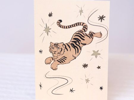 Starry Tiger Adventures Greeting Card For Cheap