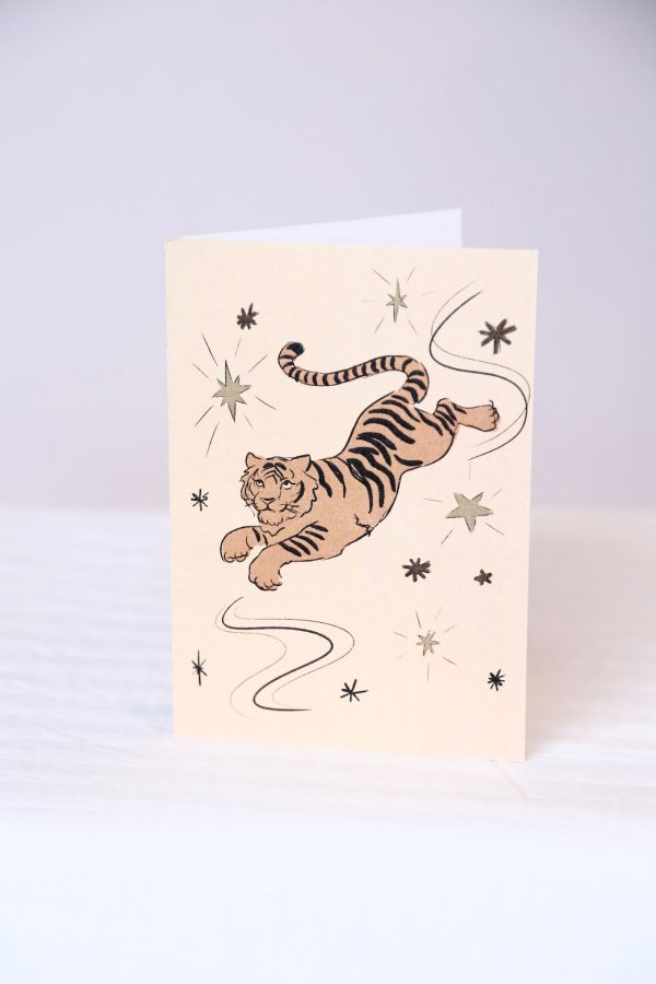 Starry Tiger Adventures Greeting Card For Cheap