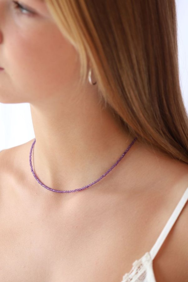 Beaded Amethyst Necklace Online Sale