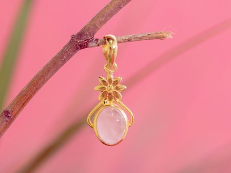 Bloom Flower Pendant Rose Quartz For Cheap