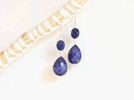 Blue Stone Statement Earrings Discount