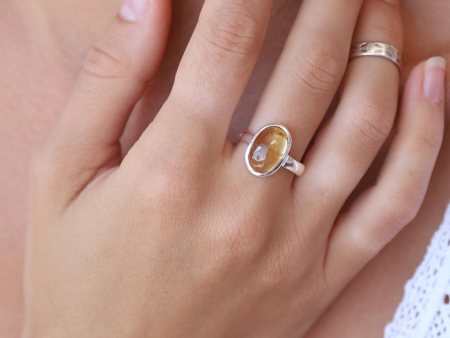 Amber statement Ring on Sale