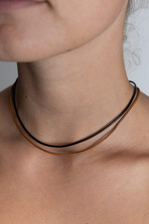 Black Leather Necklace For Cheap