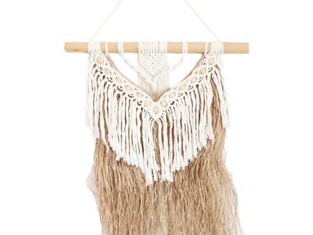 Straw andMacrame Wall Hanging on Sale