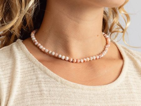 Pink Jasper Beaded Necklace Cheap