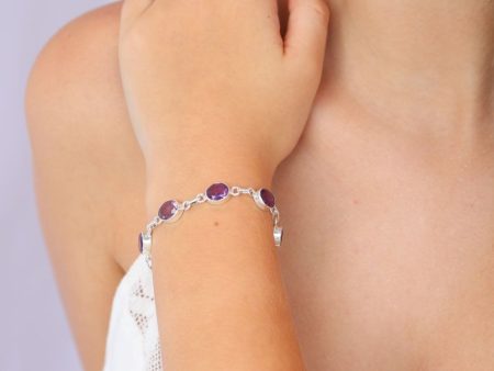 Oval Amethyst Link Bracelet Online