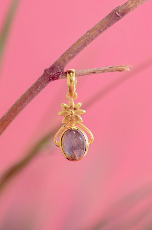 Bloom Flower Pendant Labradorite Hot on Sale