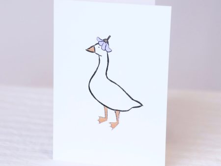 Floral Goose Greeting Card For Sale