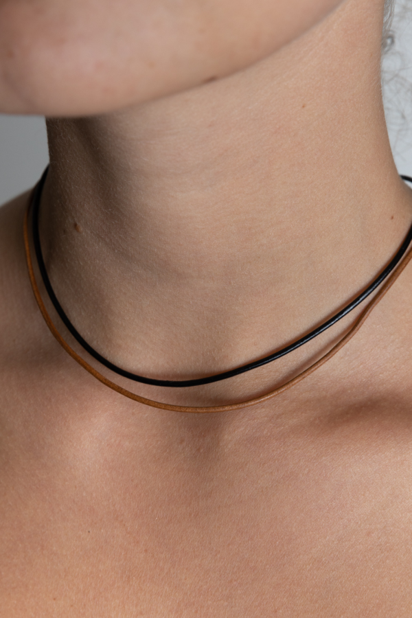 Tan Leather Necklace Discount