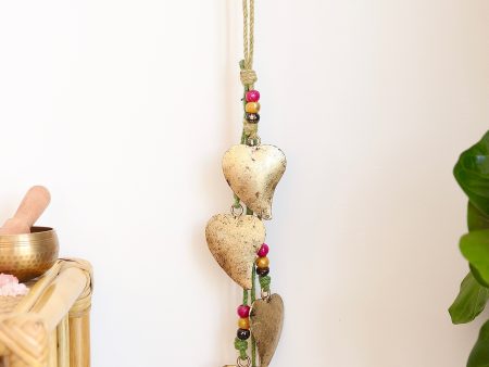 Heart Shaped Brass Hanging Bells For Sale