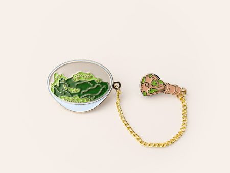 Matcha Pin with Chain Whisk Supply