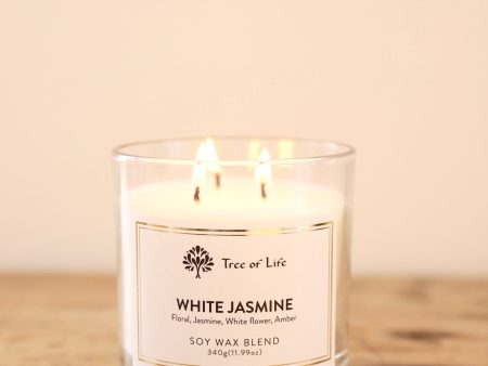 White Jasmine 3 Wick Candle For Sale