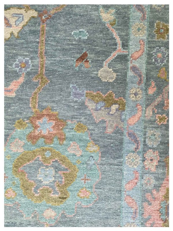 Artisan Blossom Blue Traditional Knotted Rug Hot on Sale