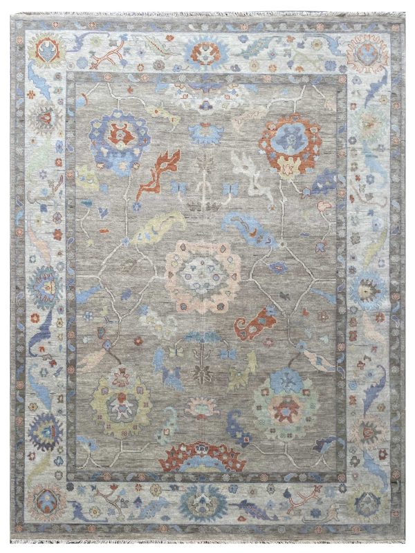 Artisan Blossom-2  Lt.Brown Ivory Traditional Knotted Rug For Sale