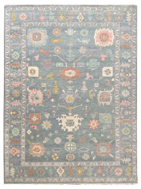 Artisan Blossom  Blue  Traditional Knotted Rug Fashion