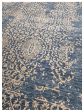 Artisan Bloom  Blue Beige Transitional Knotted Rug Hot on Sale