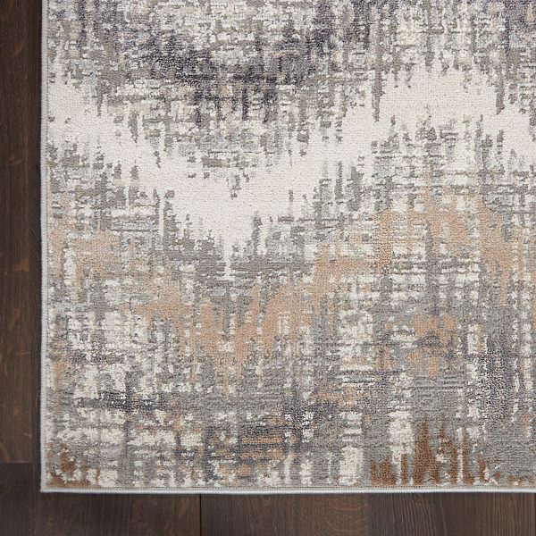 Nourison Home Elation ETN04 Grey Ivory Contemporary Power-Loomed Rug Online now