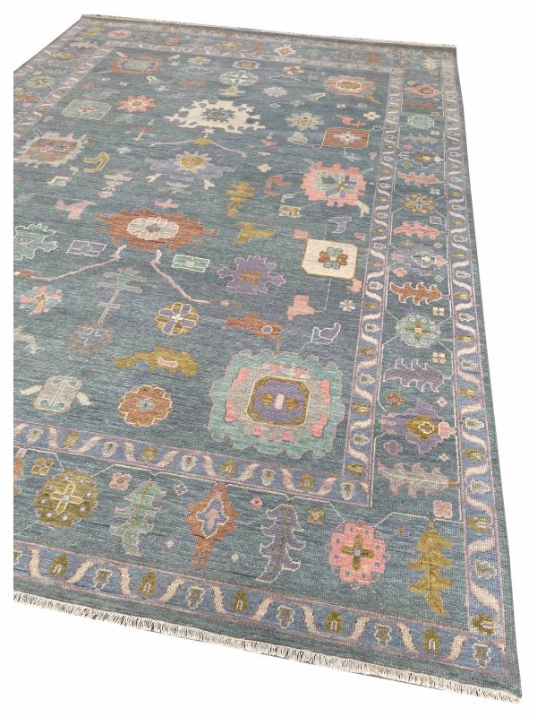 Artisan Blossom  Blue  Traditional Knotted Rug Fashion