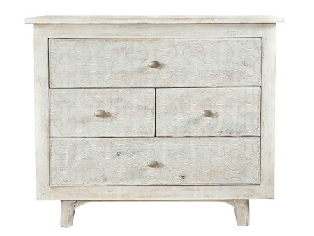 Eclectic Home Nightstand Kelsey White  4-Drawer Online Sale