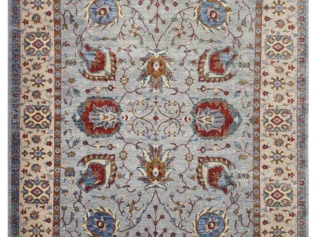 Artisan Agra Modern  Lt.Blue Beige Traditional Knotted Rug Cheap