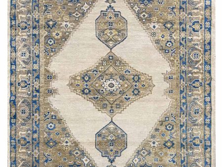 Artisan Bazaar  White   Traditional Knotted Rug Online now