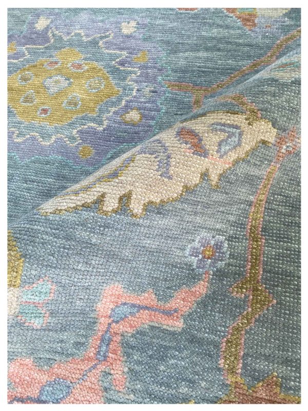 Artisan Blossom Blue Traditional Knotted Rug Hot on Sale