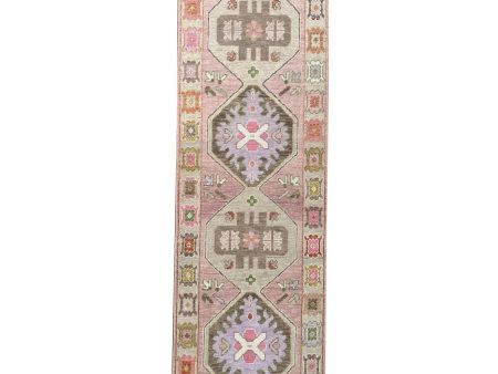 Artisan Blossom  Pink Grey Traditional Knotted Rug on Sale