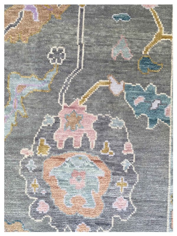 Artisan Blossom-2  Grey DK.Grey Traditional Knotted Rug Discount