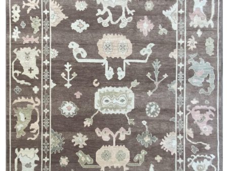 Artisan Blossom-2 Brown Traditional Knotted Rug on Sale