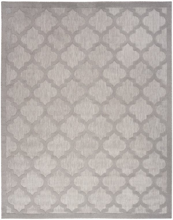 Nourison Home Easy Care NES01 Silver Grey Contemporary Flat Weave Rug For Sale