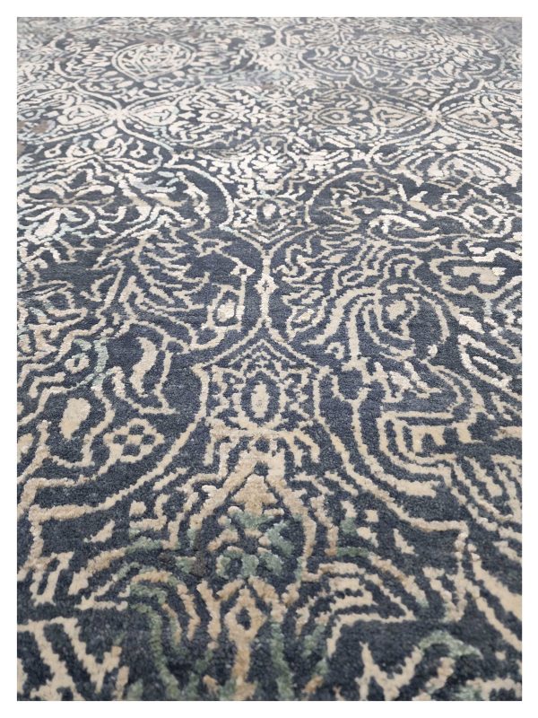 Artisan Bloom  Sky Blue  Transitional Knotted Rug Online