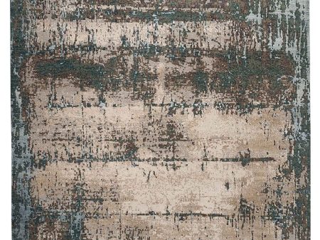 Artisan Bloom  Beige Green Transitional Knotted Rug Hot on Sale