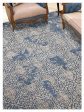 Artisan Bloom  Blue Beige Transitional Knotted Rug Hot on Sale