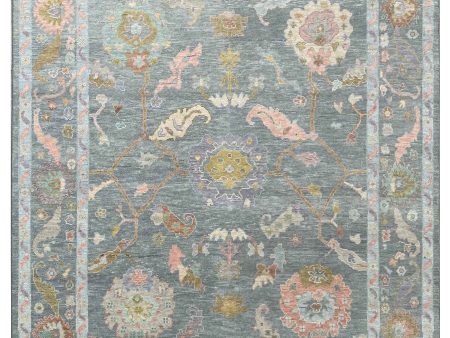 Artisan Blossom Blue Traditional Knotted Rug Hot on Sale