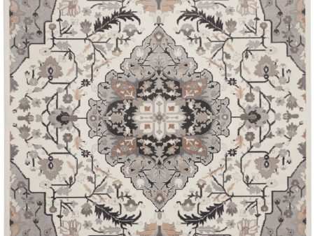 Nourison Home Elation ETN09 Ivory Grey Traditional Power-Loomed Rug Cheap