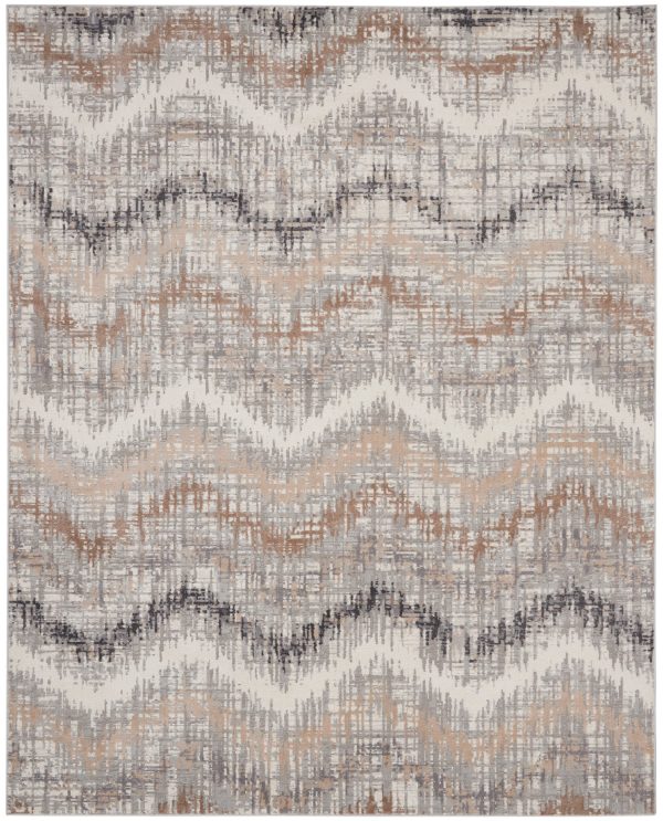 Nourison Home Elation ETN04 Grey Ivory Contemporary Power-Loomed Rug Online now