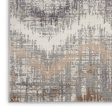 Nourison Home Elation ETN04 Grey Ivory Contemporary Power-Loomed Rug Online now