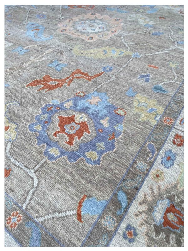 Artisan Blossom-2  Lt.Brown Ivory Traditional Knotted Rug For Sale