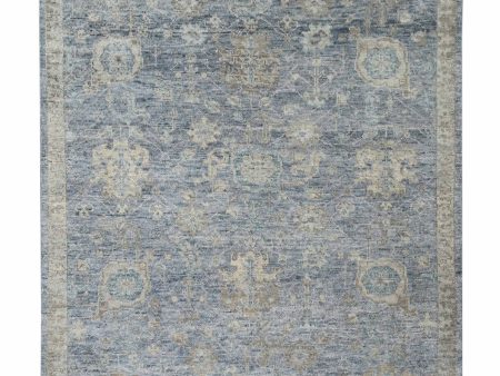 Artisan Bazaar  Lt.Blue Beige Traditional Knotted Rug For Cheap