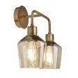 Albany Smoked Glass Schoolhouse Double Wall Light - 5.5 Inch - Mocha Online Hot Sale