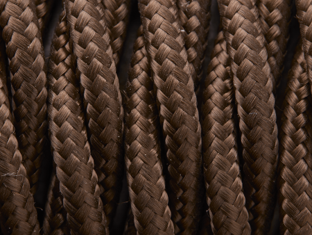 Dark Brown Twisted Fabric Flex - 3 Core Braided Cloth Cable Lighting Wire Online now