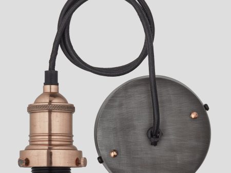 Brooklyn Cord Set ES E27 Bulb Holder - Copper & Fabric Flex Sale