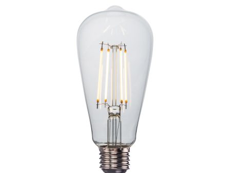 LED Edison Dimmable Bulb - 8W E27 Pear ST64 - Clear Sale