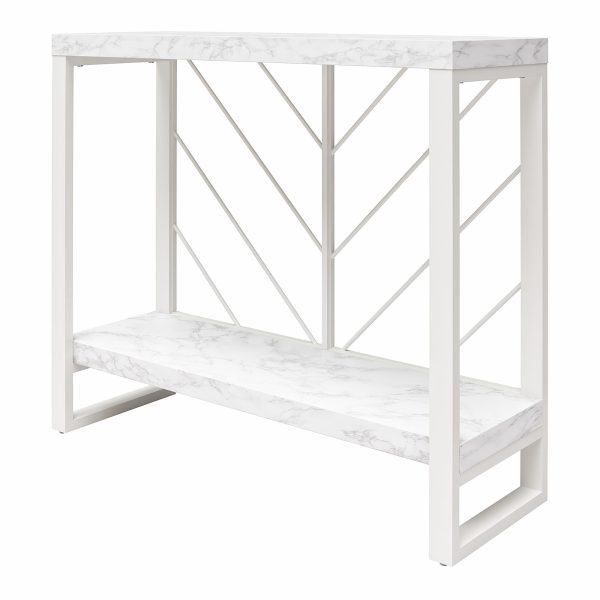 Brielle Console Table with 2 Shelves and Metal Base on Sale