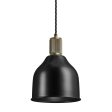 Ribbed Cone Pendant - 7 Inch - Black For Cheap