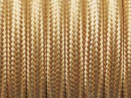 Yellow Round Fabric Flex - 3 Core Braided Cloth Cable Lighting Wire on Sale